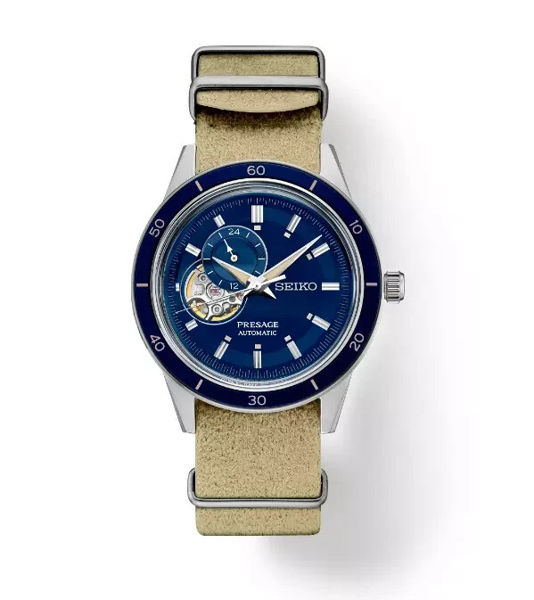 Pre-owned Seiko Men's Presage Style 60's Denim Blue Automatic Watch Ssa453