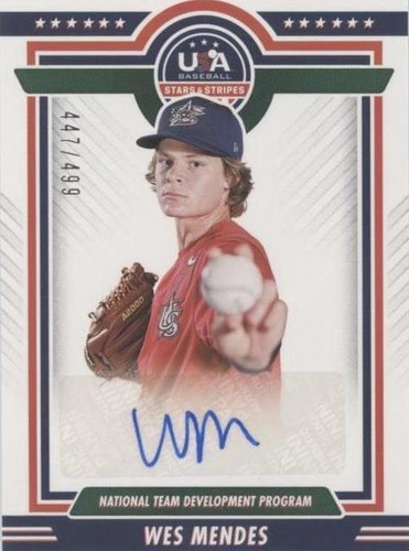 2022 Panini USA Baseball Stars & Stripes - Wes Mendes #NTDP-WM