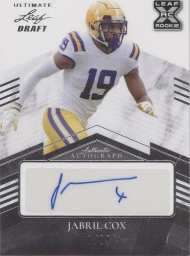 2021 Leaf Ultimate Draft Jabril Cox #BA-JC1