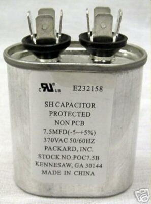 TitanPro TOC7.5 HVAC Oval Motor Run Capacitor. 7.5 MFD/UF 370 Volts