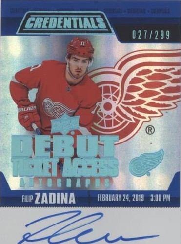 2019-20 Upper Deck Credentials - Filip Zadina #RTAA-FZ