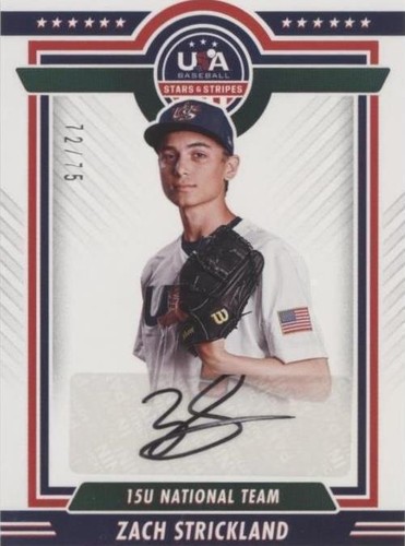 2022 Panini USA Baseball Stars & Stripes - Zach Strickland #15US-ZS
