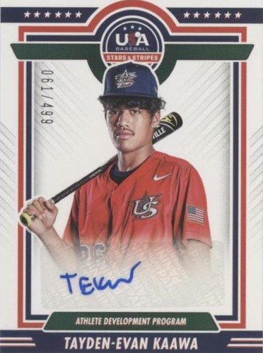2022 Panini USA Baseball Stars & Stripes - Tayden-Evan Kaawa #ADP1-TK