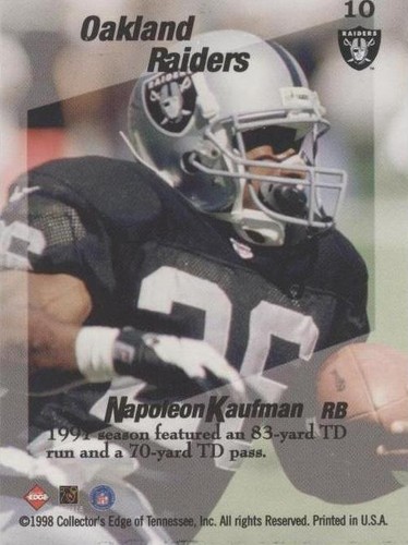 1998 Collector's Edge 1st Place Napoleon Kaufman #10