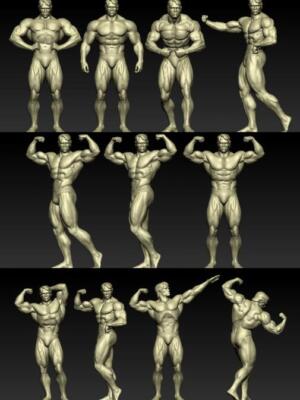 3D Printed 1/72 classical Bodybuilding 11 Person Model Unpainted