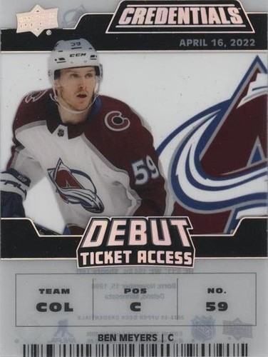 2022-23 Upper Deck Credentials - Ben Meyers #DTA-BN