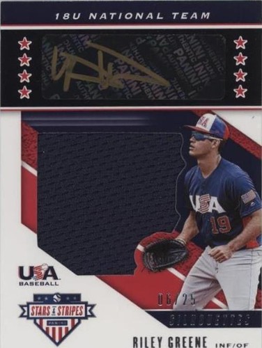 2019 Panini USA Baseball Stars & Stripes - Riley Greene #USA-HE