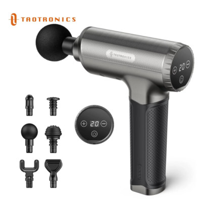 Massage Gun TaoTronics Deep Tissue Percussion Muscle Massager 20 speeds 6 heads