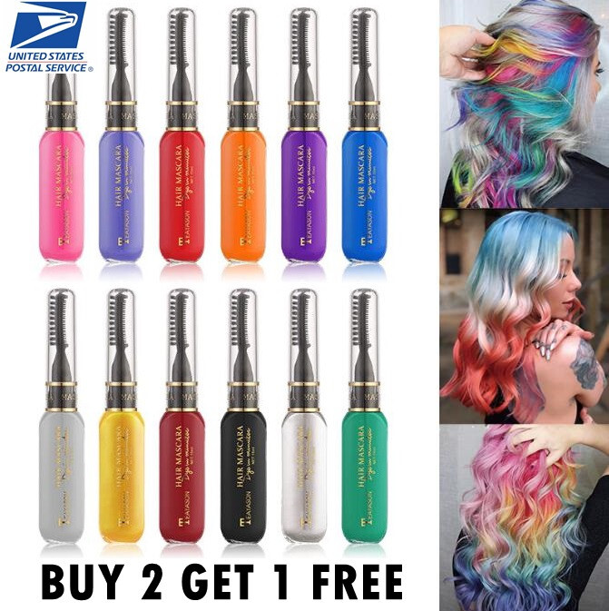 2 in 1 Hair Color Wax Mascara with Comb Temporary Modeling | eBay