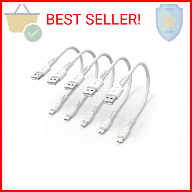 6 inch iPhone Charge Cable Short, 0.5ft 5Pack USB to Lightning Cord for Fast Cha