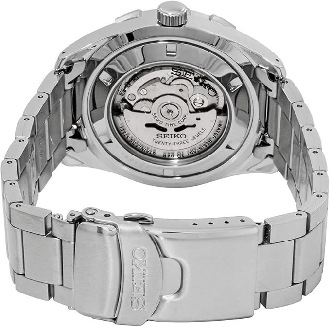 Pre-owned Seiko Men's Srpb79j1 Analog Quartz Watch Stainless Steel Strap Black Dial 44mm