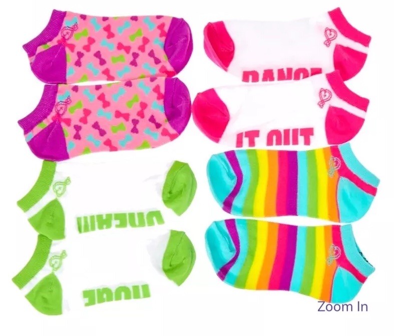 ?? NWT JOJO SIWA 4 PACK OF ANKLE SOCKS SIZE 9-11  ??