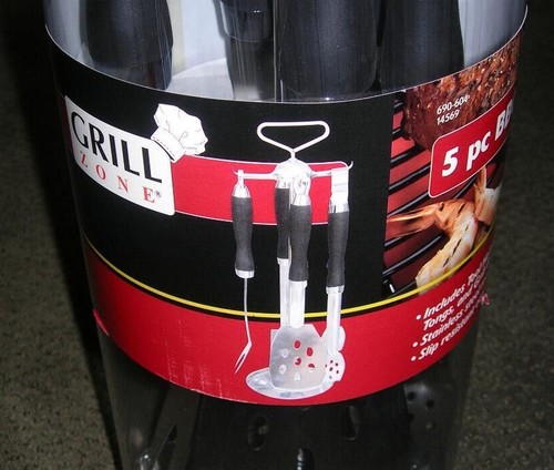 GRILL ZONE 5PC DELUXE BBQ TOOL SET NEW