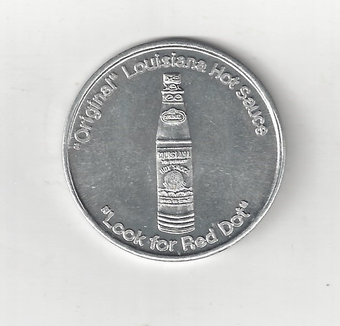 VINTAGE COUNTRY SINGER SAMMY KERSHAW LOUISIANA HOT SAUCE BOTTLE COIN TOKEN