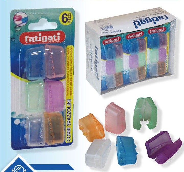 Set 72 Cappucci Colorati Per Spazzolino Da Denti Con Gancio Copri Spazzolini hmj