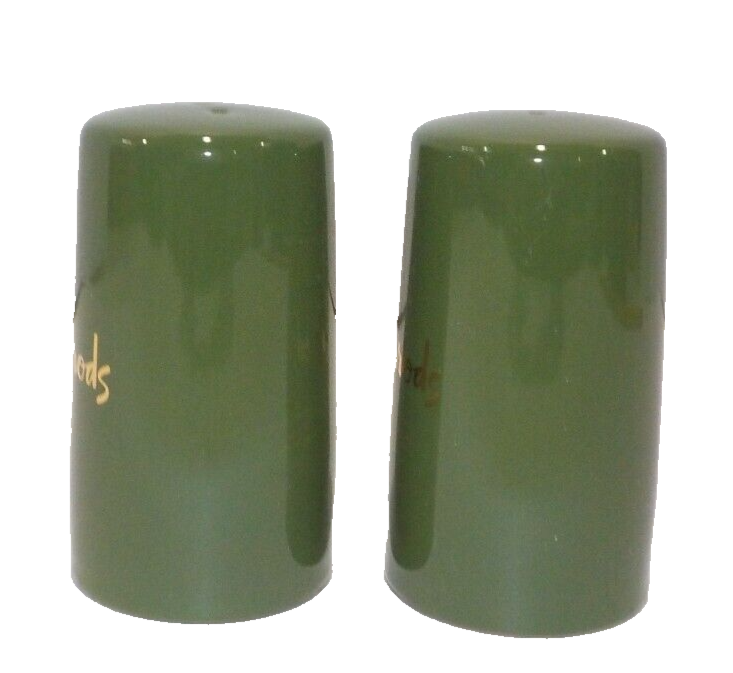 HARRODS SALT & PEPPER CRUET SET 3" SHAKER Green (Super RARE***L@@K)