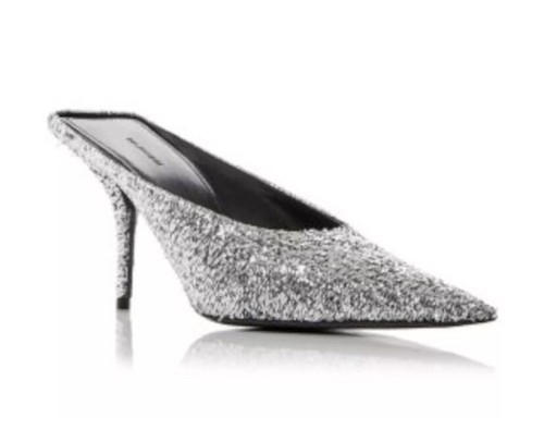 BALENCIAGA ミュール ナイフ 36 BALENCIAGA Womens Silver Knife Toe Stiletto Slip On Heeled