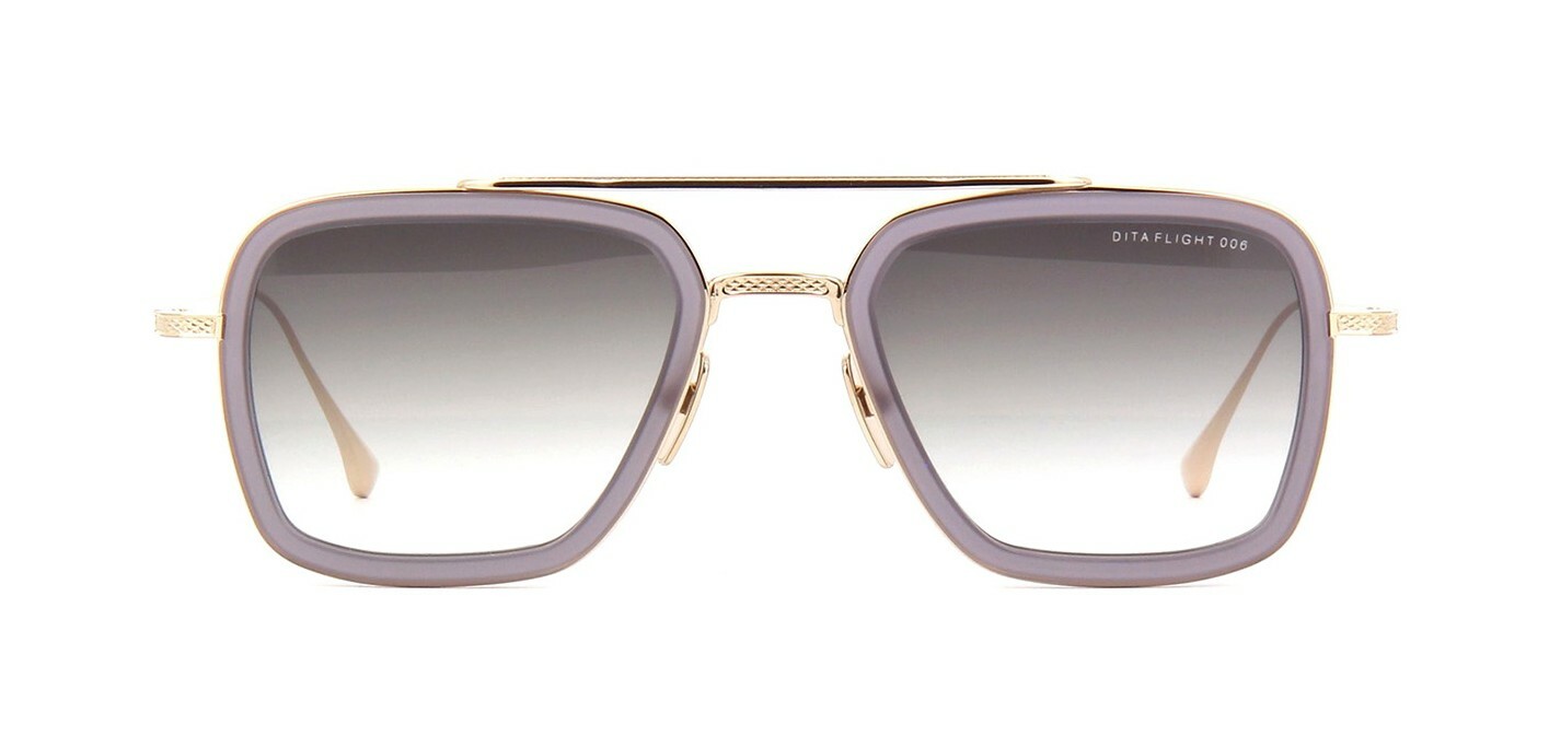 Pre-owned Dita Flight.006 Matte Grey Crystal 12k Gold/grey Shaded (h-gry-gld) Sunglasses In Gray