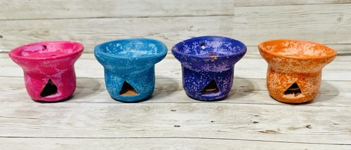 Mexican Clay Incense Burners Anafres Mexicanos de Barro Dia De Muertos