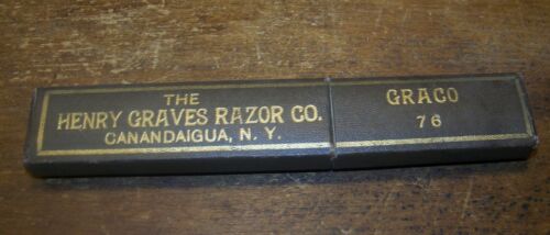VINTAGE HENRY GRAVES RAZOR CO UNUSED STRAIGHT RAZOR BOX CASE ONLY CANANDAIGUA NY