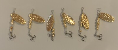 6 Pieces Swiss Swing Spinners Size 3 Gold Hollow Beads