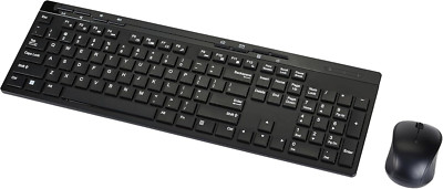 Amazon Basics Wireless Keyboard & Mouse Combo, Full-Size, 2.4GHz USB, Black
