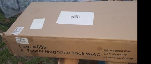 Buddy Products Princton Line Wood Back and Acrylic Pocket Magazine Rack, 4