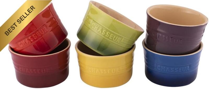 Macaron Vivid 6-Piece Ramekin Set, Bordeaux/Red/Yellow/Apple/Blue/Plum