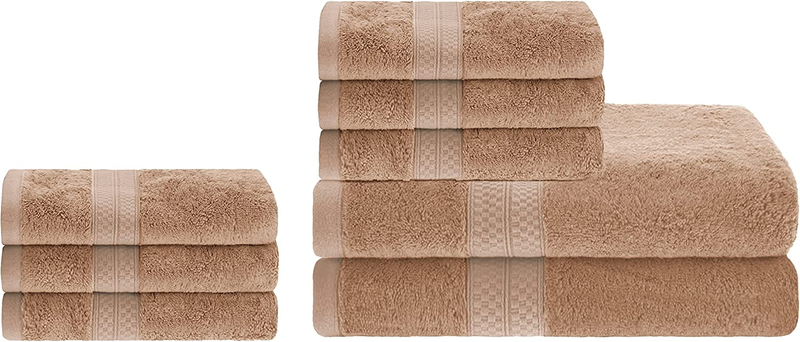 SUPERIOR Bath and Hand Towel Set, Rayon from Bamboo Cotton Blend, Ideal for Bath