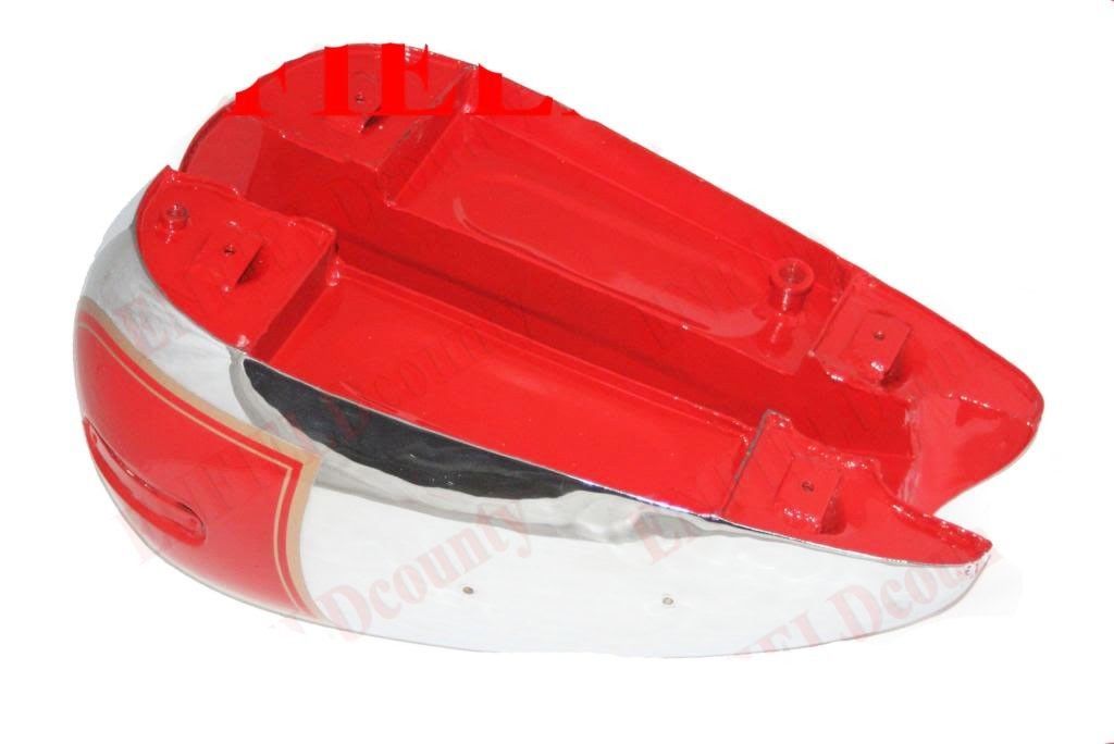Vintage Ariel 500cc Red Painted Chrome Plated Petrol Gas Fuel Tank 