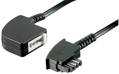 TAE F Telefon Verlängerung Kabel Verlängerungskabel 10 m Stecker></noscript> Buchse schwarz
