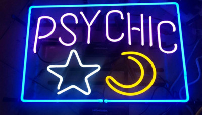 Psychic Moon Star 20''x16'' Neon Sign Light Lamp Decor Bar Beer Wall With Dimmer