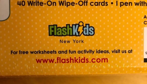 Shapes Write-on Wipe-off Learning Cards by Flash Kids. New.