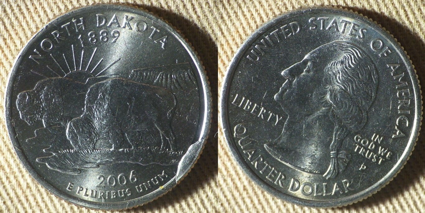 【新品未使用】2006年発行 ノースダコタ州Quarter 1 バンク•ロール 2006 P North Dakota State Quarter from U.S. Mint roll