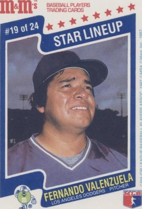1987 M&M's Star Lineup - Fernando Valenzuela #19