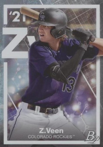 Zac Veen 2021 Bowman Chrome Prospect Auto Atomic Refractor