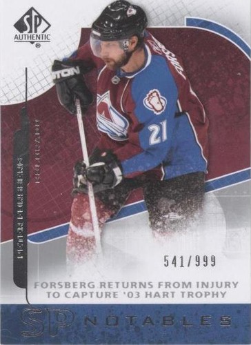 2008-09 SP Authentic - Peter Forsberg #138