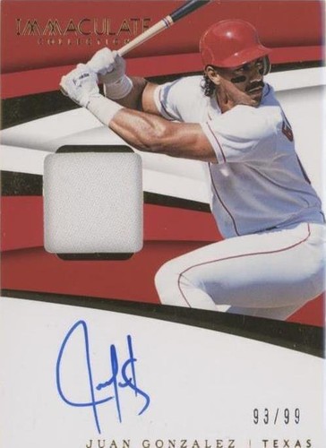 2018 Panini Immaculate Collection - Juan González #IMS-JG