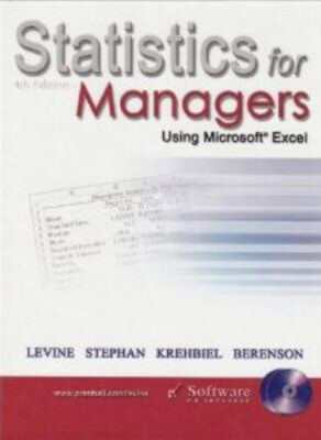 Statistics for Managers Using Microsoft Excel Hardcover David M.