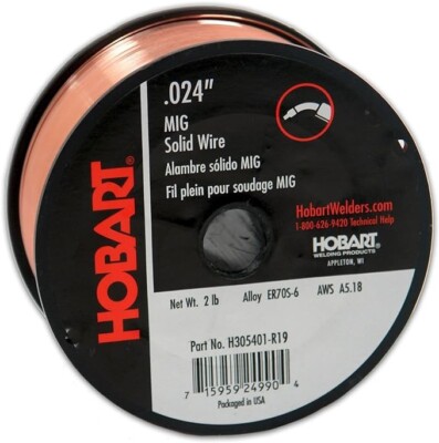 Hobart H305401-R19 2-Pound ER70S-6 Carbon-Steel Solid Welding Wire, 0.024-Inch