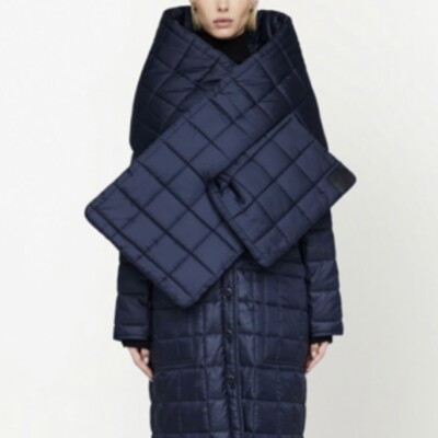 Anine Bing Erica Quilted Scarf In Blue One size New