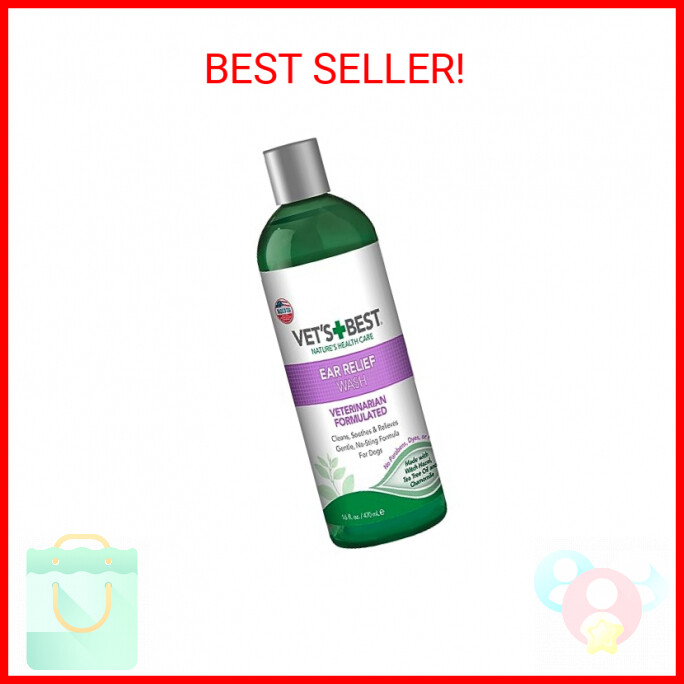 Vet's Best Ear Relief Wash Cleaner for Dogs, 16 oz Refill