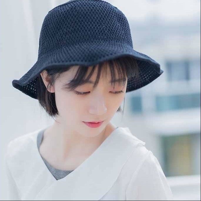 femme Seau soleil chapeaux tricot CREUSÉS LARGE BORD Bob extérieur été crochet