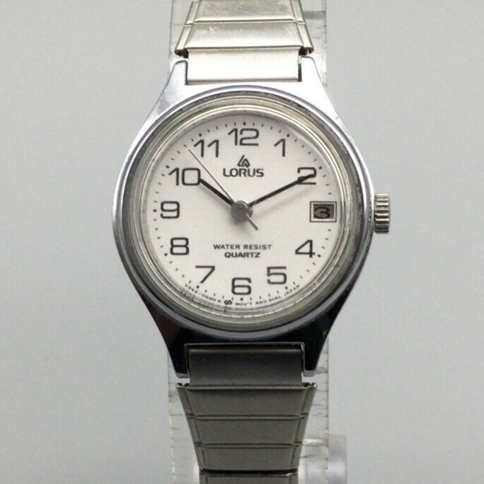腕時計 レディース　LORUS Vtg Lorus Watch Women 23mm Silver Tone Date V242-0010