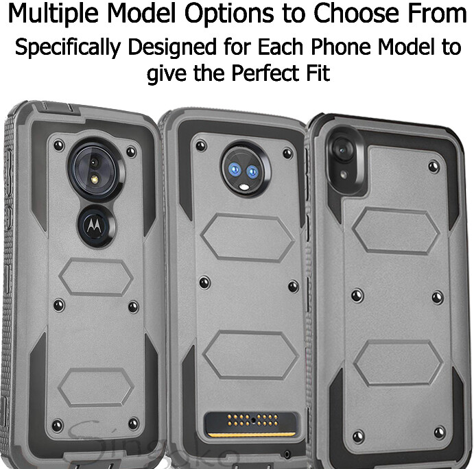 Motorola Moto E6 E5 Z4 G6 G7 Power Play Supra Clip Holster Case SCREEN PROTECTOR