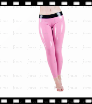 Latex Pants for Women with Cameltoe-Effect Leggings Hot Pink Customized .4mm  F13