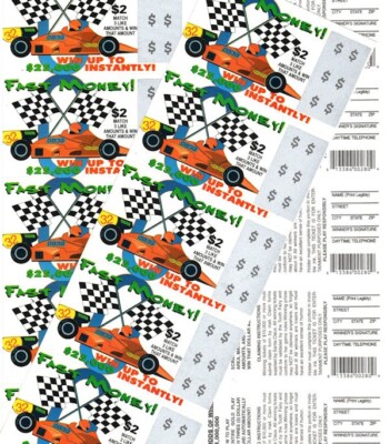 FAST MONEY LOTTERY TICKETS 3 strips of 5 (total 15)            FREE SHIPPING