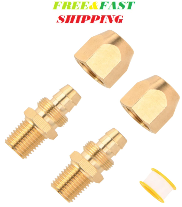 Luckyweld Air Hose Repair Kit, 2 Pack 3/8-Inch Reusable Solid Brass Hose-End Rep