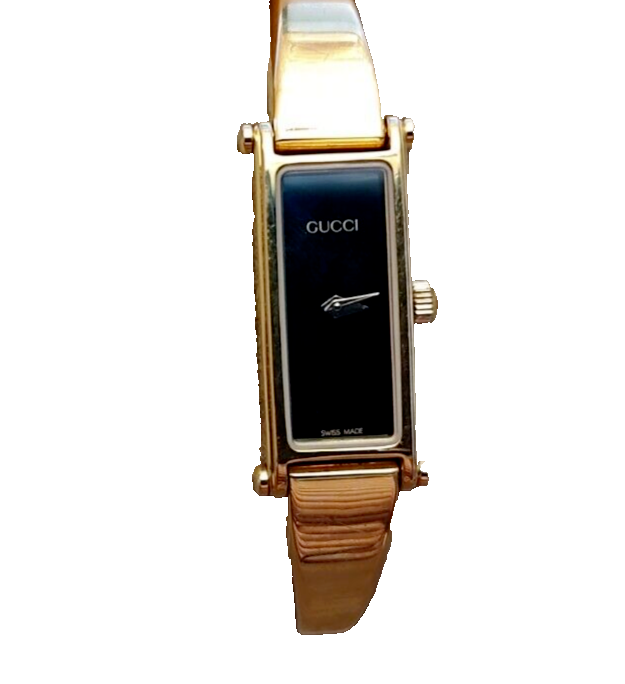 新品入荷 Watch GUCCI Quartz eBay | L 1500 Vintage Black Gold Swiss 12mm 時計