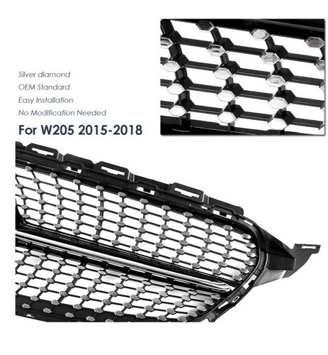 Diamond Grille Mercedes W205 C Class C250 C300 C350 2015-2018 Grill See Photos